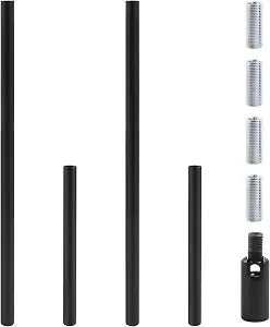 4pcs Chandelier Extension Pole Kit, Black