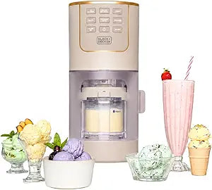 BLACK+DECKER Ice Cream Maker for Families & Kids  Make Protein, Keto & Dairy-Free Ice Cream, Gelato & Milkshakes at Home  Easy Creamy Pint Machine with Mix-Ins