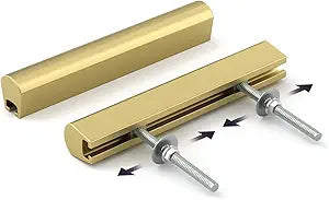 Goldenwarm 25 Pack Adjustable Drawer Pulls Gold Cabinet Handles for Kitchen Hardware 1" to 4"(25-102 mm) Hole Distance
