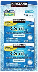 Kirkland Signature Quit Ice Mint Gum 2mg, 300 Pieces