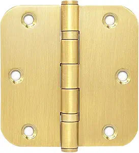 6 Pack 3.5'' Ball Bearing Door Hinges, 3.5in x 3.5in Stainless Steel Door Hinges with 5/8 inch Radius Corner for Exterior & Interior Doors (Gold)