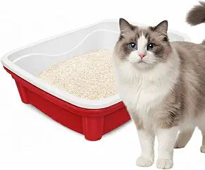 Classic Plus Sifting Litter Box Large - Large Cat Litter Pan with Intelligent Sifting System for Hygiene, Savings & Comfort - Durable, Easy Clean Design for Happy Cats (RED)