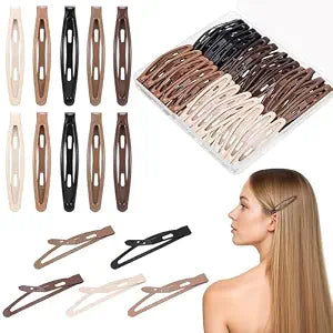 obeoby 40Pcs 2.36In Metal Snap Hair Clips Barrettes, 5 Natural Colors
