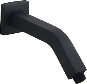 8 Inch Wall Mount Shower Arm with Flange Wall Shower Extension Arm Square Extension Shower Head Arms for Bathroom Fixed Showerhead, Matte Black