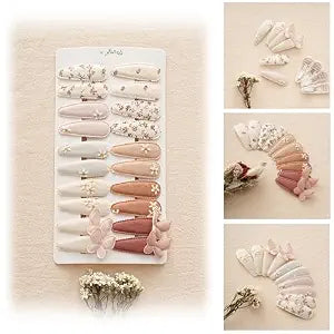 Fancy Clouds Baby Girls Hair Bow Clips, 20Pcs Toddler Fully Lined Hair Pins