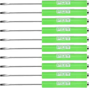10Pcs Mini Pocket Screwdriver with Clip Magnetic Slotted Small Screw Drivers with Flat Head for Mechanical, Electrician (green)