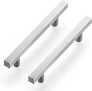 Ravinte Brushed Nickel Cabinet Handles 4-1/2in 10 Pack Square Cabinet Pulls