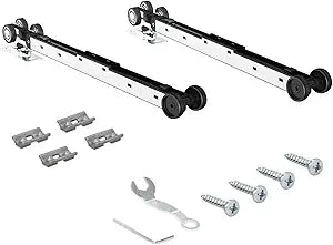 JUBEST 88LBS Bypass Sliding Door Two-Way Soft Close Mechanism, Three Wheel Soft Close for 2 Doors, Fits All of JUBEST Bypass Door Hardware