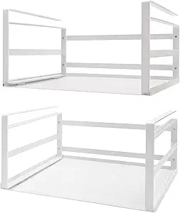 Nxconsu 2 Pack Heavy Duty Under Cabinet Organizer, Slide-Under Shelf Basket Storage with Solid Metal Bottom, Hanging Pantry Shelf for Kitchen Cupboard Bookshelf Closet, Holds 30 lbs, White, 13.38"