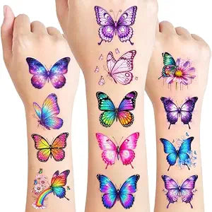 96 PCS Butterfly Temporary Tattoos For Kids, Birthday Party Favors