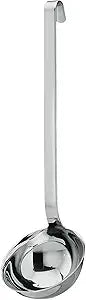 Rosle 10008 Stainless Steel Hooked Handle Ladle with Pouring Rim Serving Spoon 4.1 oz