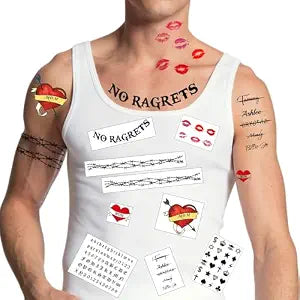 White Trash Temporary Tattoos for Adults ï¿½ï¿½ï¿½ Funny Fake Tattoos for Halloween & Costume Parties ï¿½ï¿½ï¿½ Hillbilly, Trashy Party Attire ï¿½ï¿½ï¿½ Easy to Apply, Waterproof & Long-