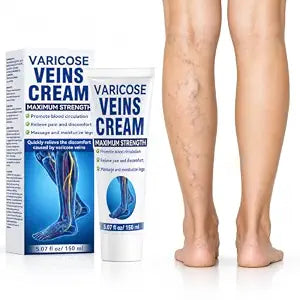 Varicose Veins Cream for Legs, Moisturizing Leg Cream for Spider Veins, Cooling and Fast-Absorbing Formula for Tired, Heavy-Looking Legs, Daily Leg Care for Men and Women, 5.07 fl oz (150 ml)