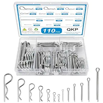 QKP 110Pcs Hardware Pins Assortment Kit, Zinc Plated