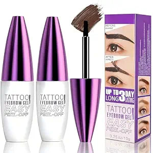 2Pcs Dark Brown Tattoo Eyebrow Gel Easy Peel Off