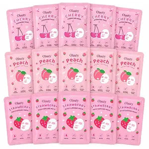 15 Pack Face Mask for Kids Teen Girls, Fruit Facial Mask Gifts for Women