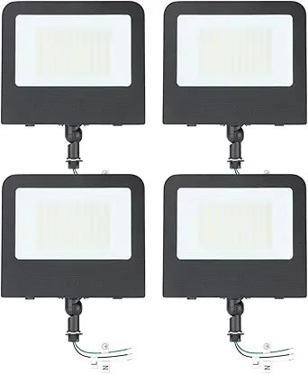 kadision 150W LED Flood Light, 18000lm 5000K Daylight 120-277V IP65 Waterproof Outdoor Flood Lights for Street Yard Parking Lot Security Lighting, Adjustable Knuckle Mount, 4-Pack