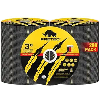 Cut Off Wheels 200Pcs, 3 Inch Die Grinder Cut Off Wheels for Metal, Angle Grinder Cutting Disc 3" x 1/16" x 3/8" Cutting Wheel for Metal & Stainless Steel Rotary Tool Drill Attachment Cutter Discs