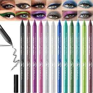 12 Color Gel Eyeliner Pencils Waterproof Long Wear With Sharpener
