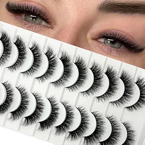 loladook Cat Eye Lashes Natural Look Short Soft Faux Mink Strip Eyelashes