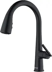 Karran Kentland One-Handle Pull Down Dual Function Sprayer Kitchen Faucet in Matte Black