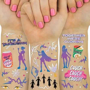 xo, Fetti 68 Pop Star Tattoos - Temporary Tattoos | Iridescent Foil, Purple Glowing Design, Kids Party Supplies, Birthday Favor, Demon, Golden, Takedown