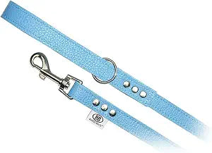 BUDDY BELT All Pebble Grain Leather Leash Blue - Premium Edition (3/4" x 4')