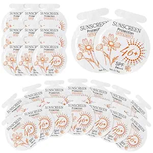 30 Pcs Mini Sunscreen Packets Travel Size, SPF 46+ Bulk