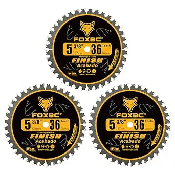 FOXBC 5-3/8 Inch Carbide Circular Saw Blade 36 Tooth Trim Finish Wood with 10mm Arbor
