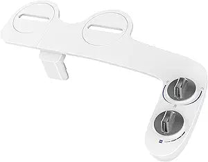 IDEALHOUSE Bidet Attachment for Toilet - Dual Nozzle Feminine Wash, Bidet Sprayer for Bathroom,Adjustable Water Pressure,Non-Electric Toilet Bidet Bathroom Accessories(grey knob)