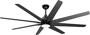 wurzee 72 inch Ceiling Fans, 3CCT LED Reversible DC Motor, Dimmable Timing 6 Speed, Modern Large Black Ceiling Fan with Light for Indoor Outdoor