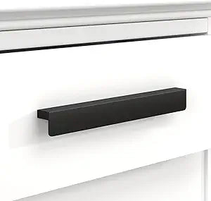 Peaha 10 Pack 10-1/16 inch Black Cabinet Handles Finger Pulls for Cabinets Edge Pulls for Kitchen Drawer Handles for Cupboard, Closet, Flat Hidden Hardware Aluminum Alloy