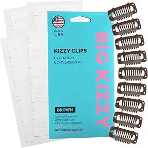 Kizzy Clips DIY Clip in Hair Extensions Kit (Brown)
