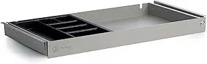 Perfect POSTURE Max Under Desk Storage Drawer  Large Desk Drawer with Lock for Regular & Sit-Stand Standing Desks, Gray (13" x 26.5")