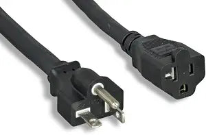 Cablelera NEMA 5-20P to NEMA 5-20R Power Extension Cord, 12/3 AWG SJT, 20A 125V, Black, UL/cUL Listed, 6 ft