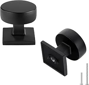 15 Pack Black Cabinet Knobs for Cabinets Drawers,Square and Round Black Dresser Drawer Knobs, Aluminium Alloy Kitchen Hardware