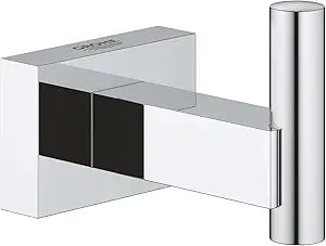 Grohe 40511001 Essentials Cube Robe Hook, Starlight Chrome