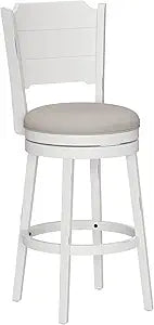 Hillsdale Clarion Wood Swivel Bar Height Stool, Sea White