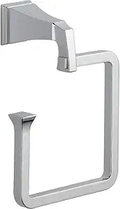Delta Dryden (1-Pack) Hand Towel Holder Polished Chrome Towel Racks for Bathroom Wall Square Towel Ring Holder for Bath Towel Hanger for Kitchen, Bathroom Accessories 75146
