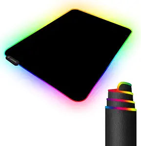RGB Gaming Mouse Pad with 11 RGB Light up Modes,LED Gaming Pad,Non-Slip Rubber Based Computer Mice mat Medium Size(13.7 x 10.3)
