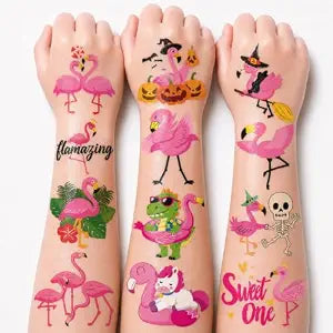 96 PCS Funny Cute Flamingo Temporary Tattoos for Kids