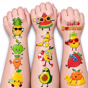 96PCS Fruit Temporary Tattoos for Kids Waterproof Fruit for Summer Birthday
