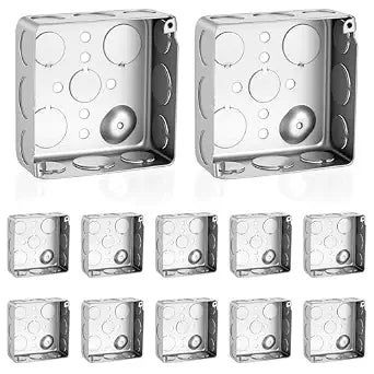 12 Pack 4" Square Electrical Box, 1-1/2'' Deep Square Electrical Box