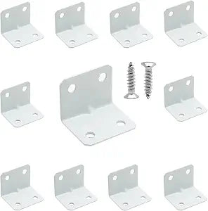 1"x1" White Right Angle Bracket L Brackets, 24 Pcs