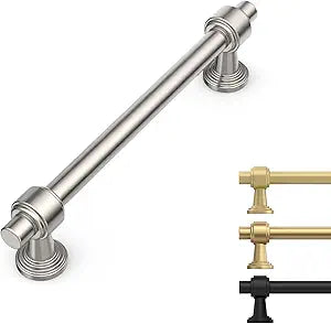 9BUILD 10 Pack 5 Inch Brushed Satin Nickel Kitchen Cabinet Handles Brushed Nickel Cabinets Pulls Zinc Alloy Cupboard Handle Drawer Pull for Kitchen Hardware
