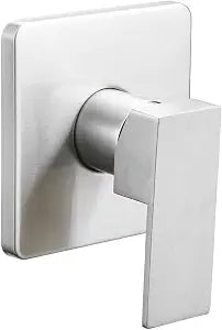 Bathroom Shower Valve Handle Mixer Valve Kit Wall Mount Rough-in Tub Shower Control Valves Round 1 Way Single Function Female Thread Brushed Nickel