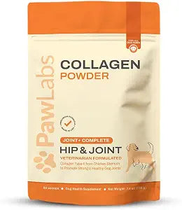 PawLabs Collagen Powder for Dogs - Collagen Type II from Chicken Sternum, Eggshell Membrane, Hyaluronic Acid, Vitamin E & C - Joint Health & Cartilage Support