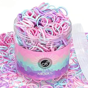 1000PCS Pink Purple Pastel Hair Ties