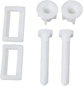 White Rectangular Shaped Toilet Seat Hinge Bolts Nuts Toilet Cover Square Frame Screws Pack of 2