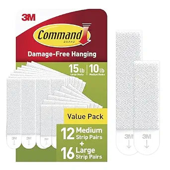 Command 15 & 10 lb Assorted Picture Hanging Strips, 28 Pairs, SIOC